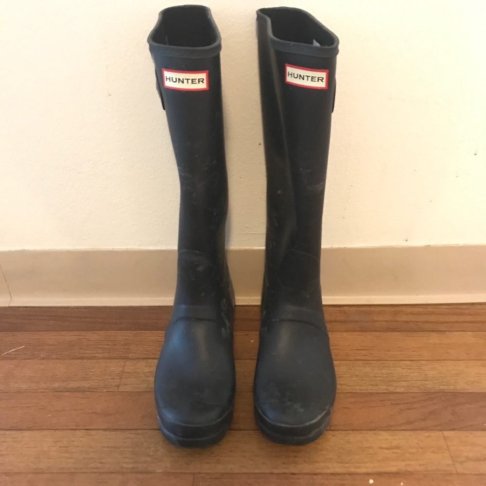 Hunter Rain Boots Size 10 Matte Black